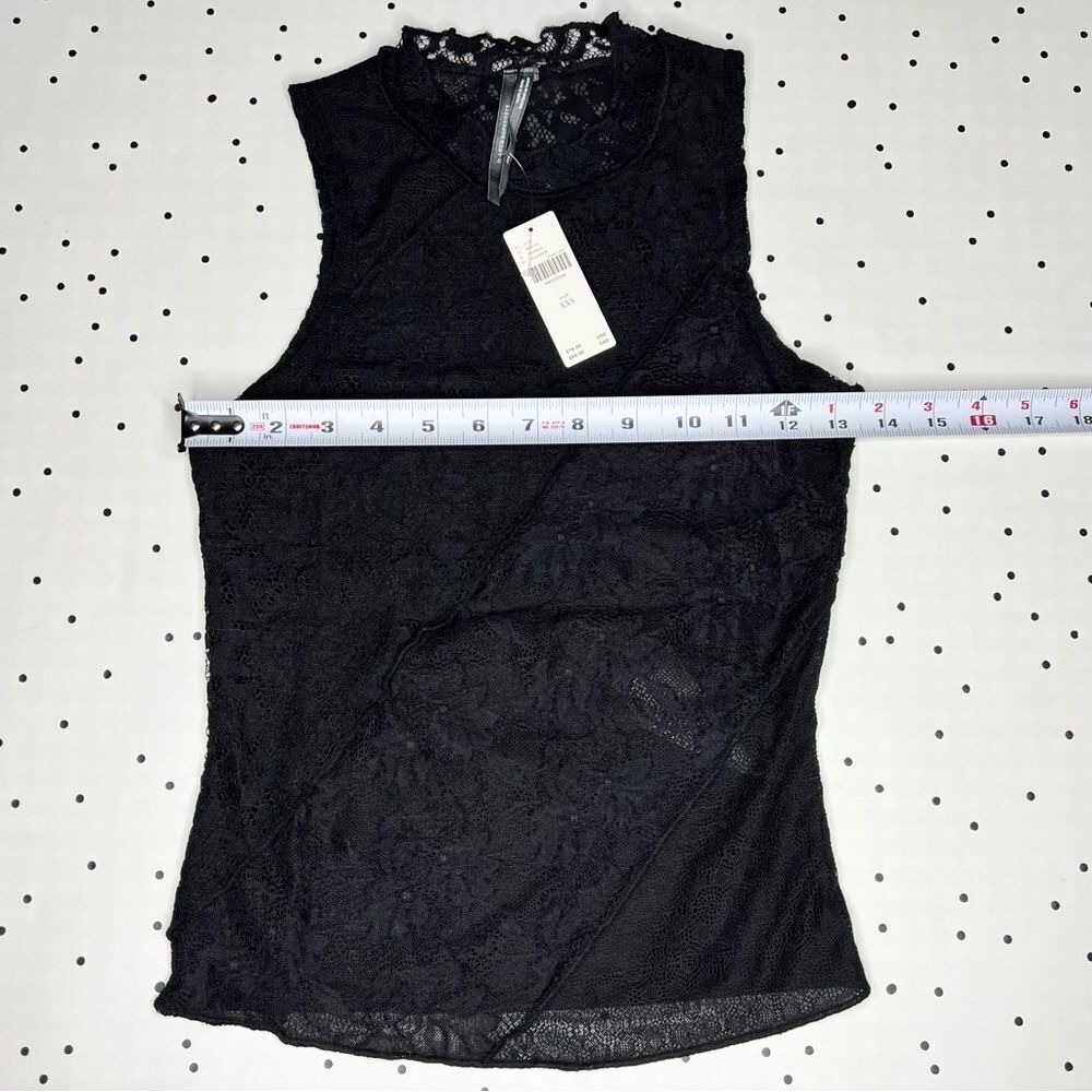 🖤 Anthropologie 🖤 Lace Mock Neck Tank Black NEW - Picture 8 of 14